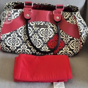 Petunia Pickle Bottom Red and Black Baby Bag Set with Elegant Design
